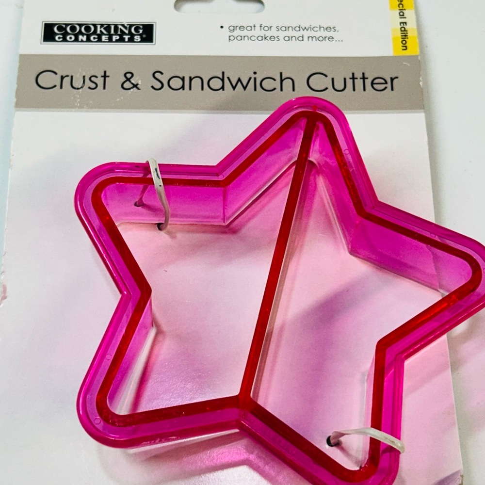 Pink Star Shaped Sandwich Crust Cookie Cutter Kitchen Utensil